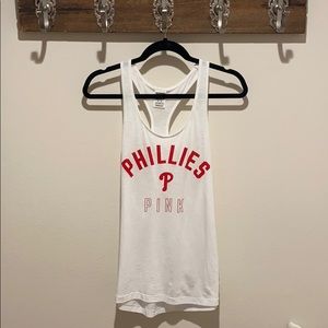 ⚾️❤️GO PHILLIES Philadelphia Phillies Pink Victoria Secret Tank Top Base Burnout